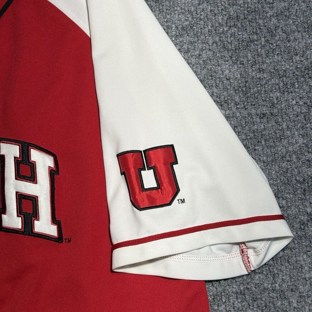 VTG University Of Utah Utes Baseball Jersey Red & White Embroidered Size Large - Picture 3 of 6